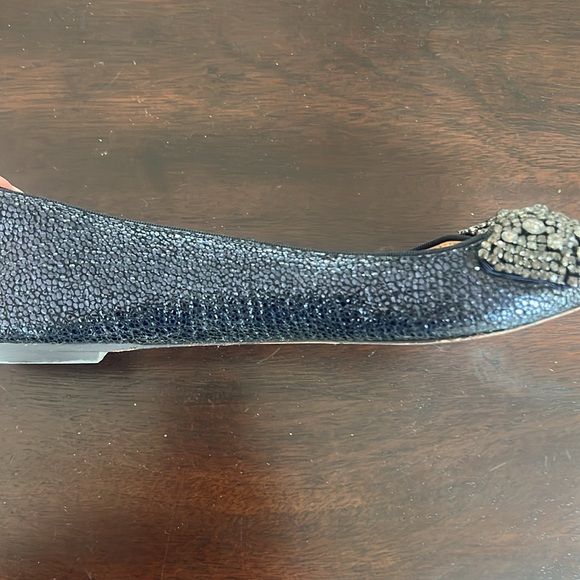 Beautiful Tory Burch Blue flats with Rhinestone Bow Detail size 7.5 - Picture 5 of 6